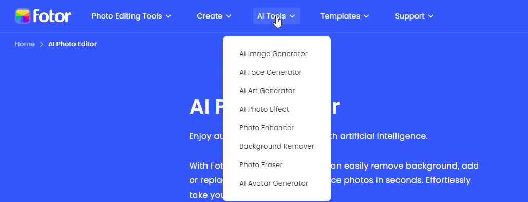 Fotor人工智能工具