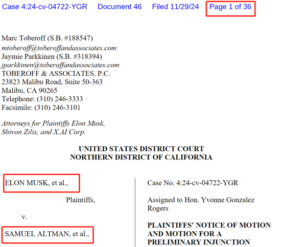 马斯克第三次起诉OpenAI：加州法院公开36页诉讼状，指控违反谢尔曼法
