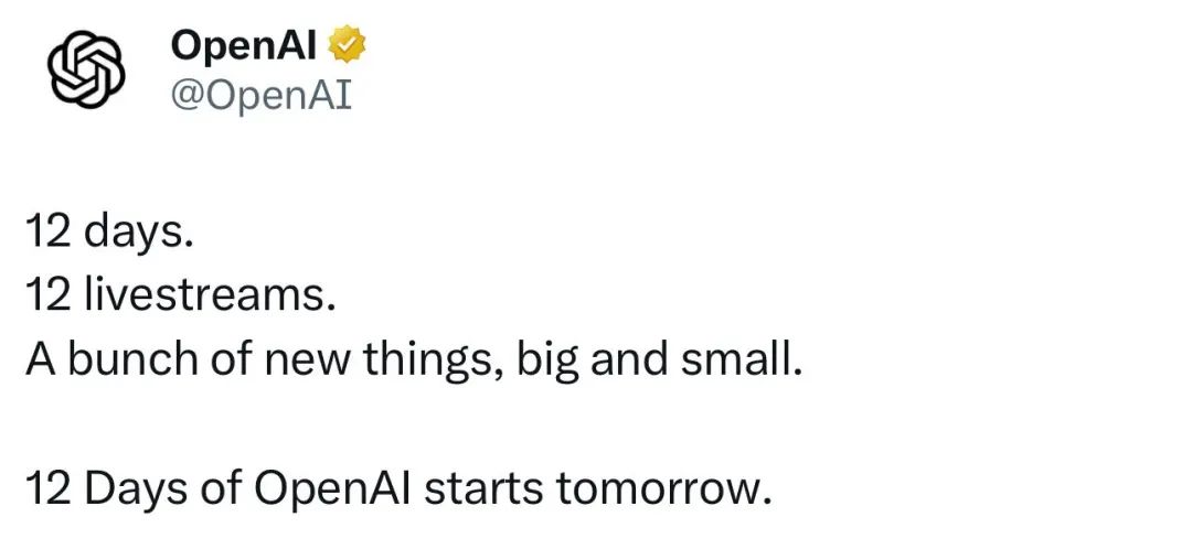 OpenAI开启12天马拉松直播活动：新品发布与功能更新惊喜不断